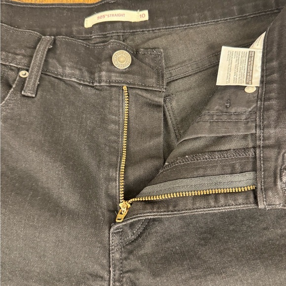 Levi’s Women’s 505 Straight Black Jeans Size 10 W30 L32 Classic Fit - Picture 4 of 11